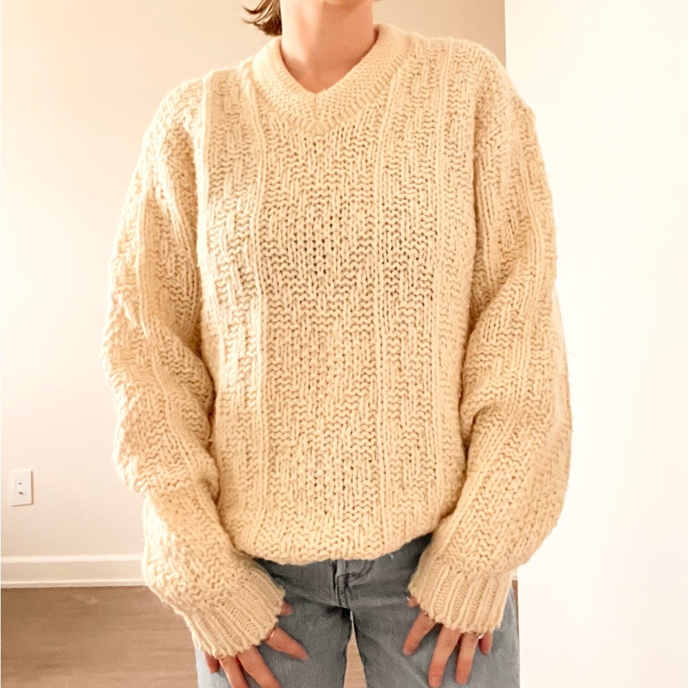 Vintage Hand Knit Wool Himalaya Fisherman Sweater